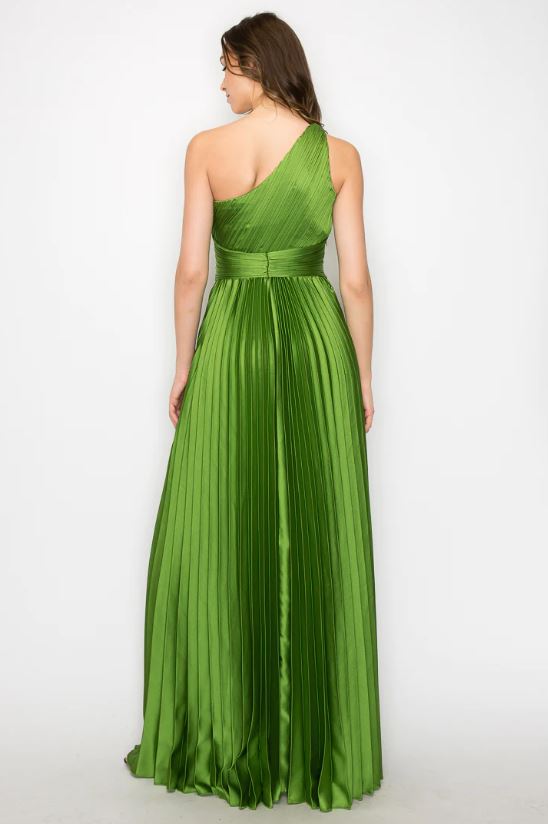 Vestido de tablones de un hombro