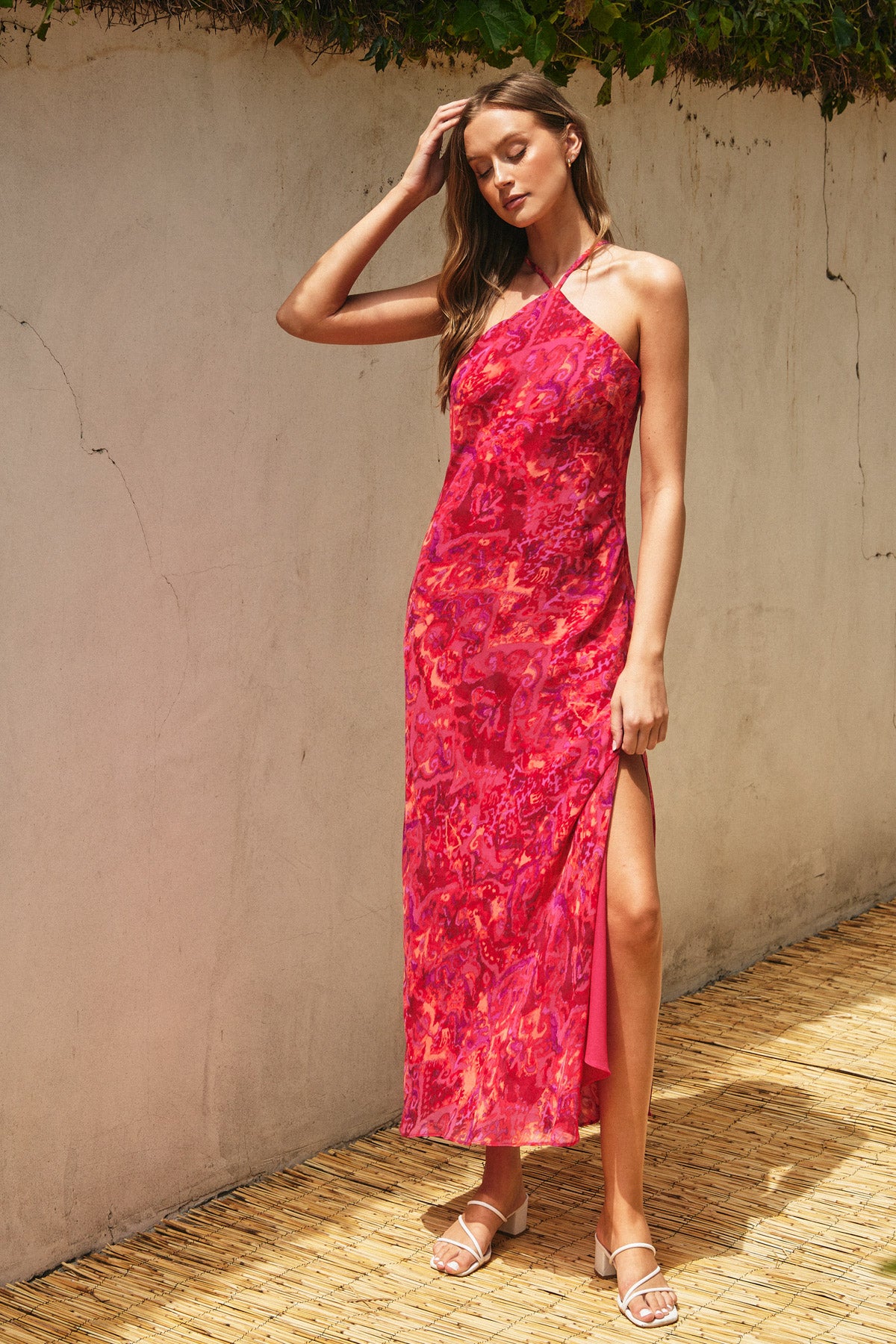 Vestido midi azalea flame