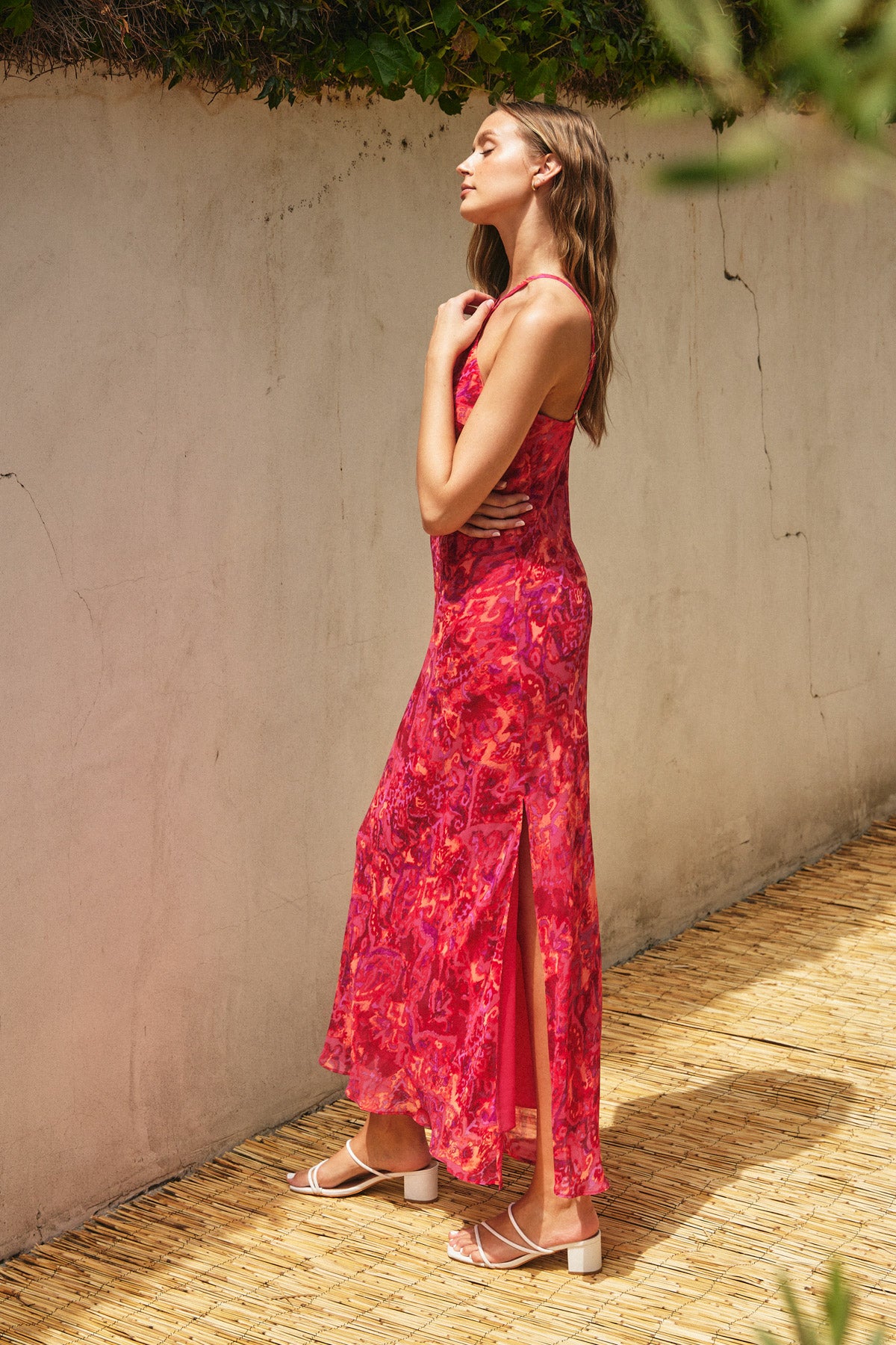 Vestido midi azalea flame
