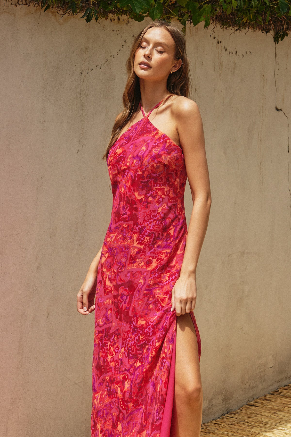 Vestido midi azalea flame