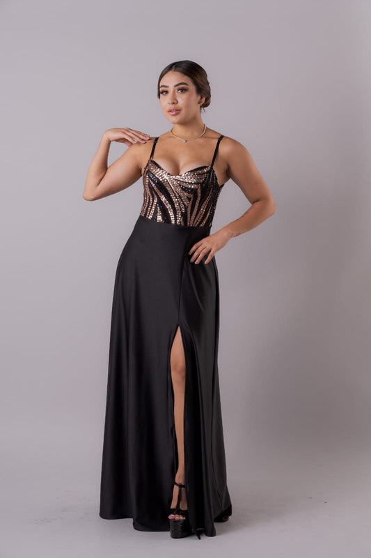 Vestido con diseño de lentejuelas