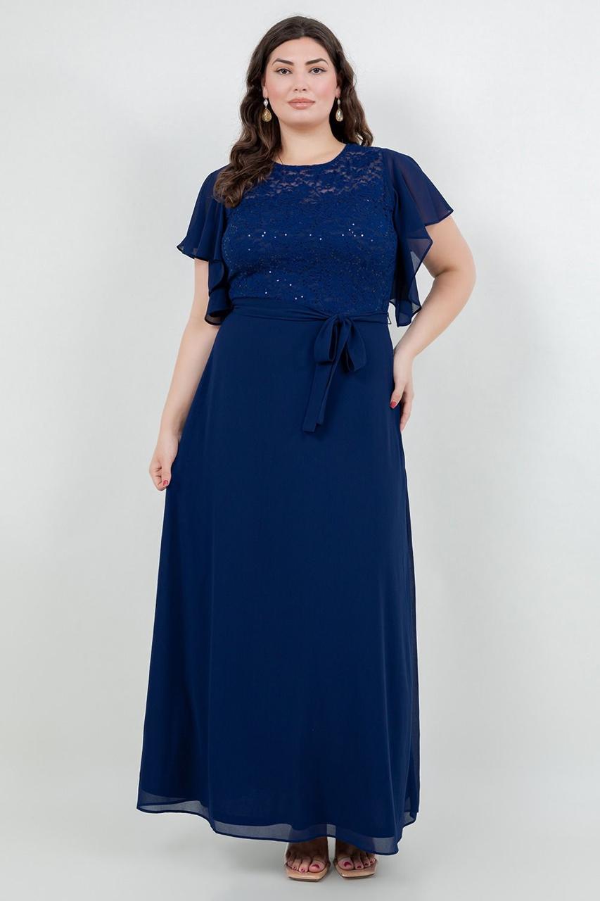 Vestido con blusa de encaje y lentejuela PLUS