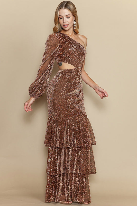 Vestido metálico de una manga