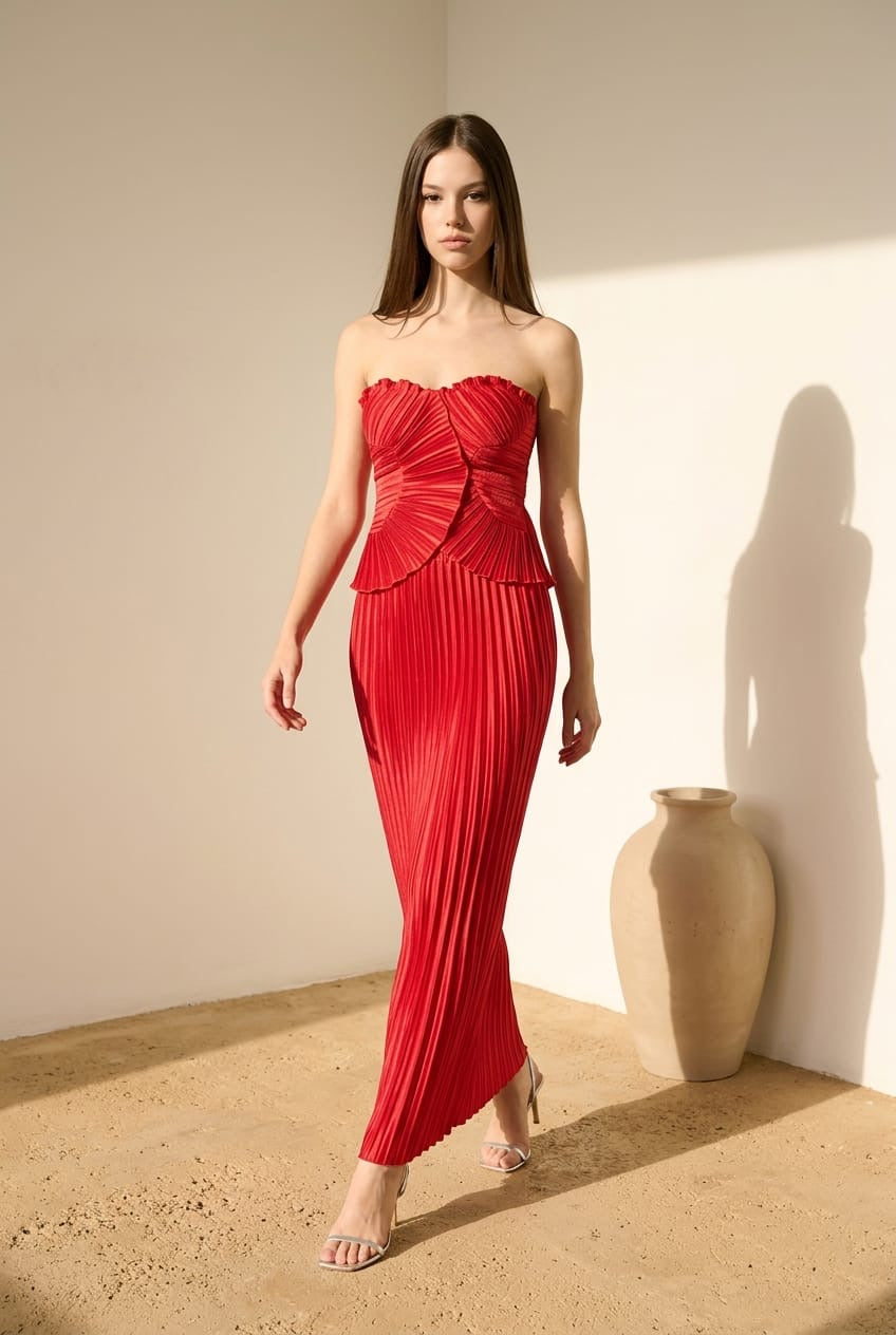 Vestido 2 piezas strapless