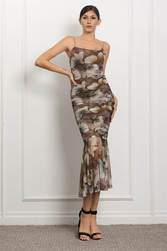 Vestido de tirantes con estampado floral